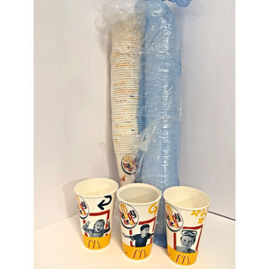 McDonald's 2005 VTG Happy Meal Ronald Paper Cold Cups 60 + w/lids 3 Styles